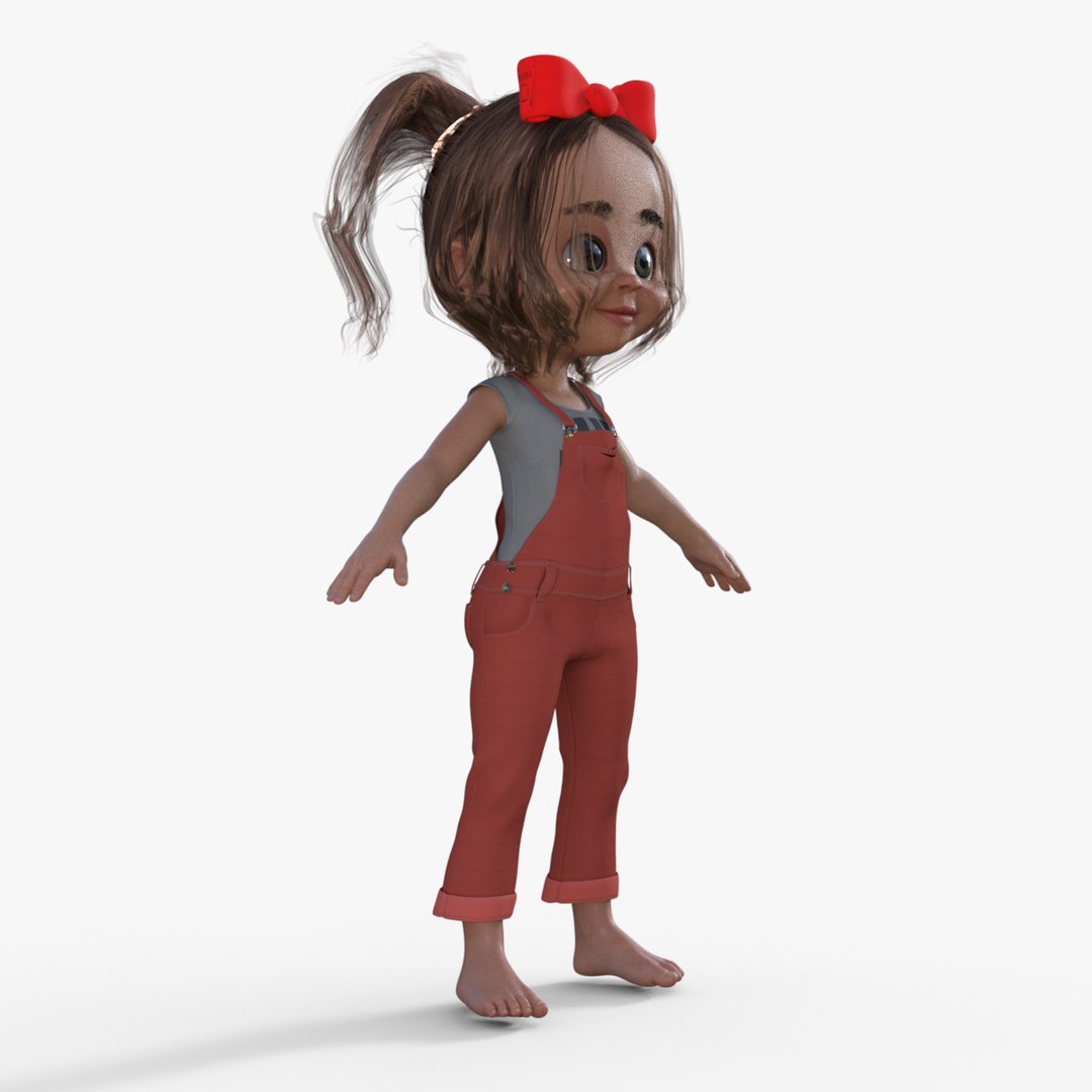 Cartoon Little Girl Rigged model - TurboSquid 1977064