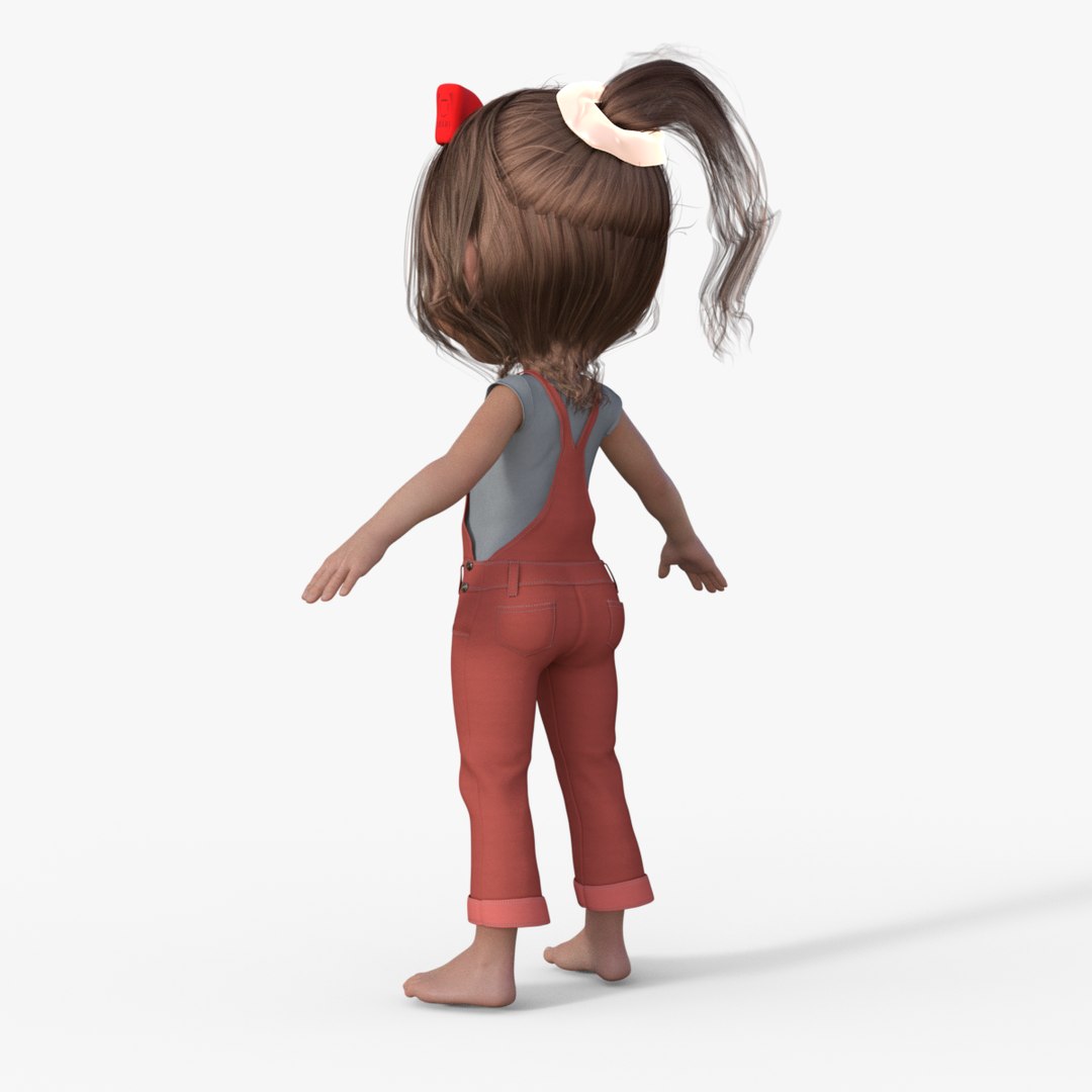 Cartoon Little Girl Rigged model - TurboSquid 1977064
