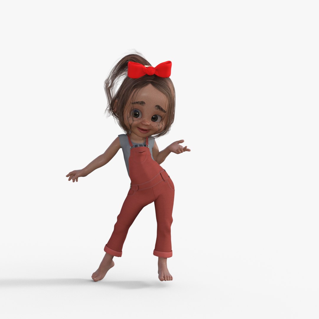 Cartoon Little Girl Rigged model - TurboSquid 1977064