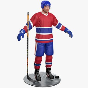 3D pbr hockey player 3
