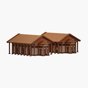 3D Greek State Building 09 model