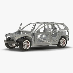 3D suv frame chassis rigged model