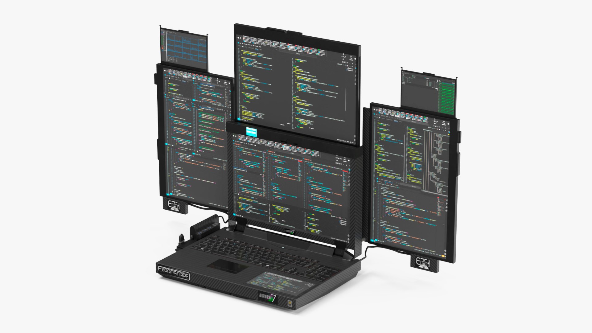 Laptop Expanscape Aurora with Programming Software 3D model preview