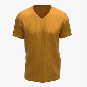 T-shirt for Men Mockup 03 Synthetic Gold 3D