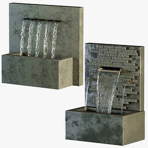 Waterfall fountains cascade Letterbox 3D