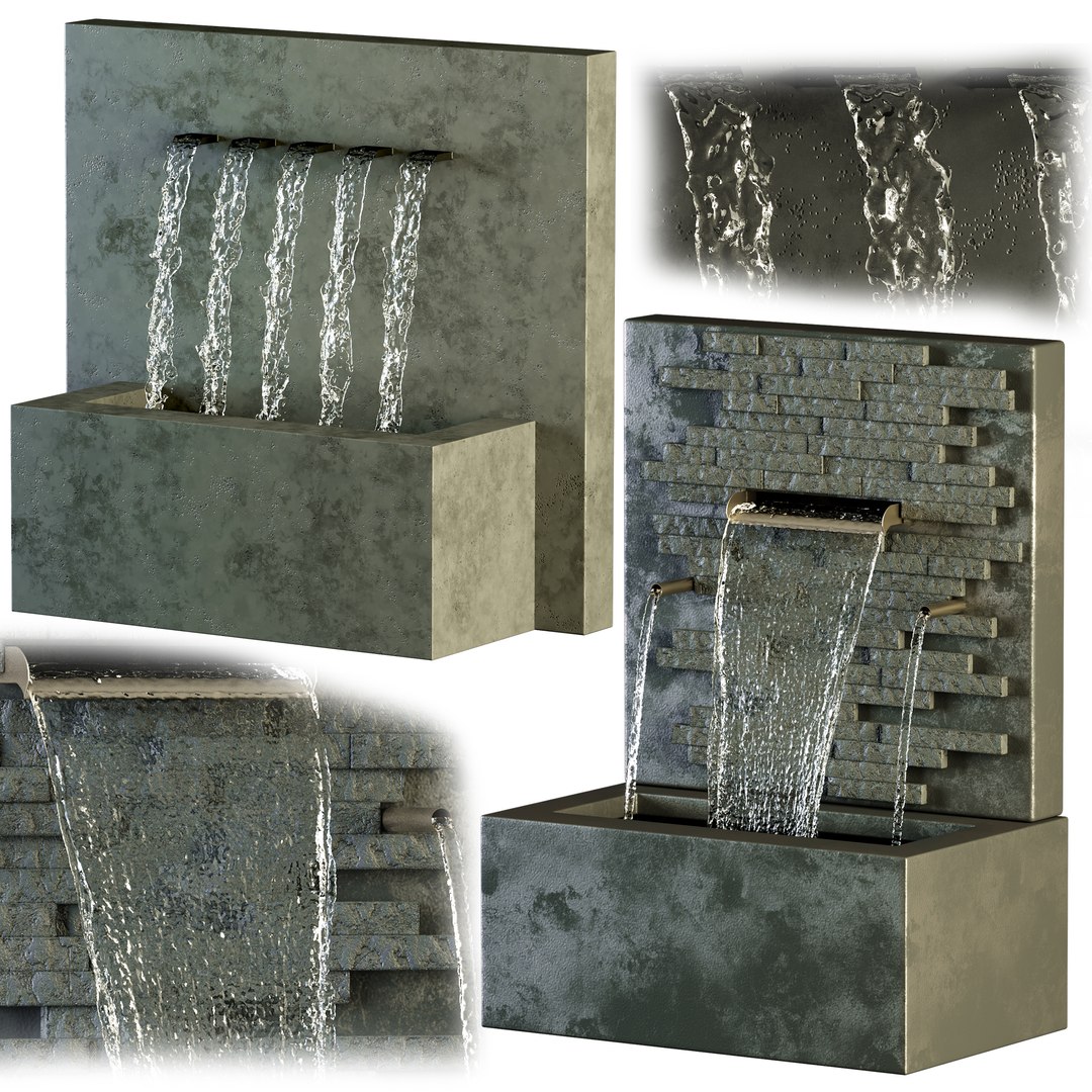 Waterfall fountains cascade Letterbox 3D - TurboSquid 1983545