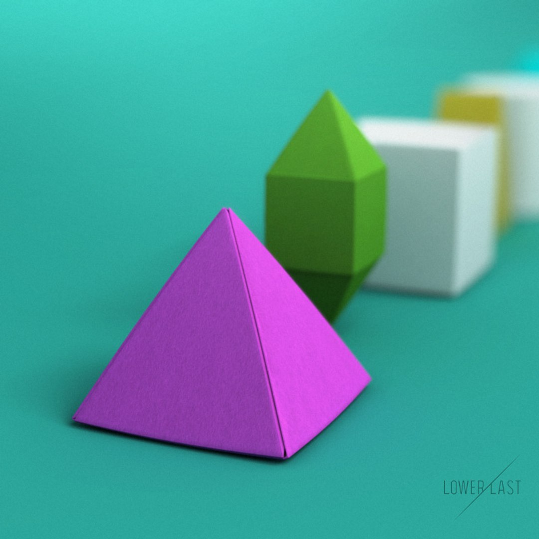 3d Folded Paper Primitives Model