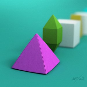 3d folded paper primitives model