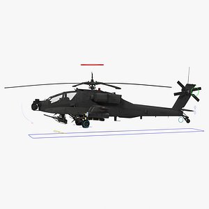 ah64a apache helicopter gray 3d model
