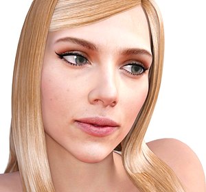 3D actress scarlett johansson rigged model