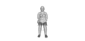 girl sitting 3D model