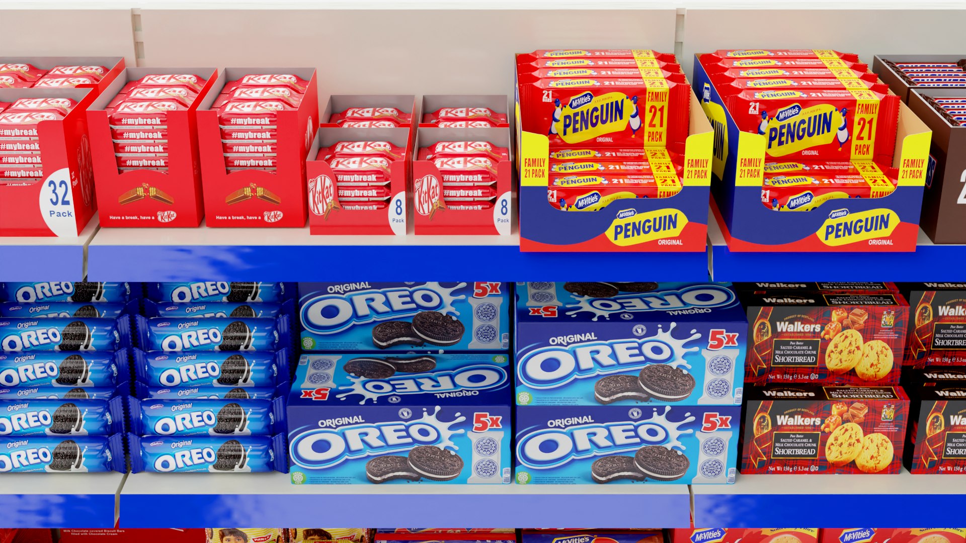 Supermarket Shelf 3D model https://p.turbosquid.com/ts-thumb/Ro/ZhNJCX/6L/kitkatandoreocloseup/png/1726841919/1920x1080/fit_q87/74da6228650dc5e57e80c97e87e91b29bc3f6f6c/kitkatandoreocloseup.jpg