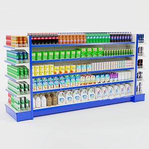 Supermarket Shelf 3D model