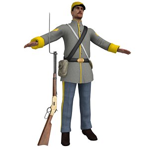 3D confederate soldier model