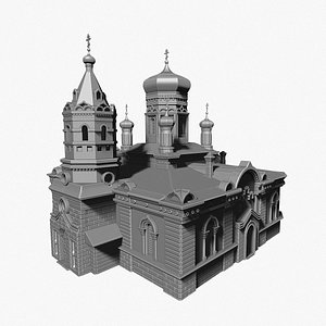 3D 3D Model of Nikolaev Cathedral in Kostanay Demolished in 1939 model