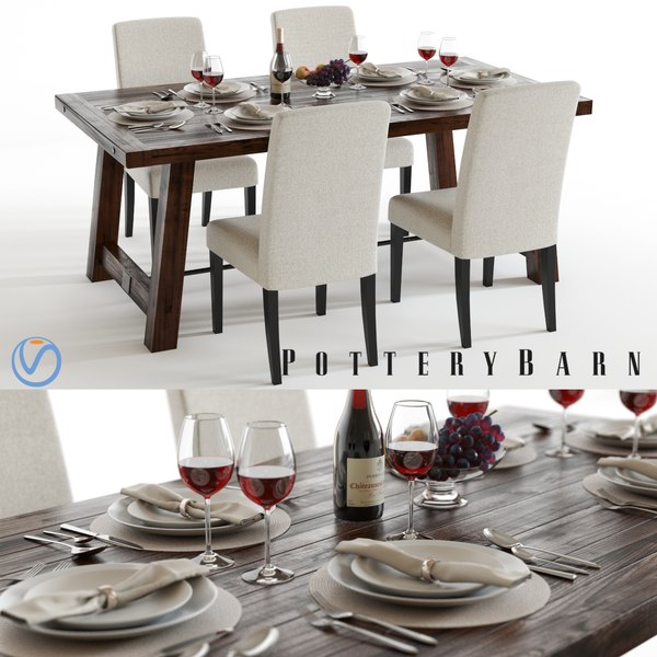 set pottery barn stafford 3d model