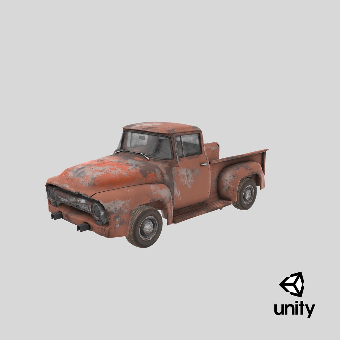 rusty old f100 pickup truck 3D model https://p.turbosquid.com/ts-thumb/Ro/faCxYz/6w/stemcell_unity_render/png/1620736436/1920x1080/fit_q87/8e648d8c84c9f89371f69d707f799549f5088449/stemcell_unity_render.jpg
