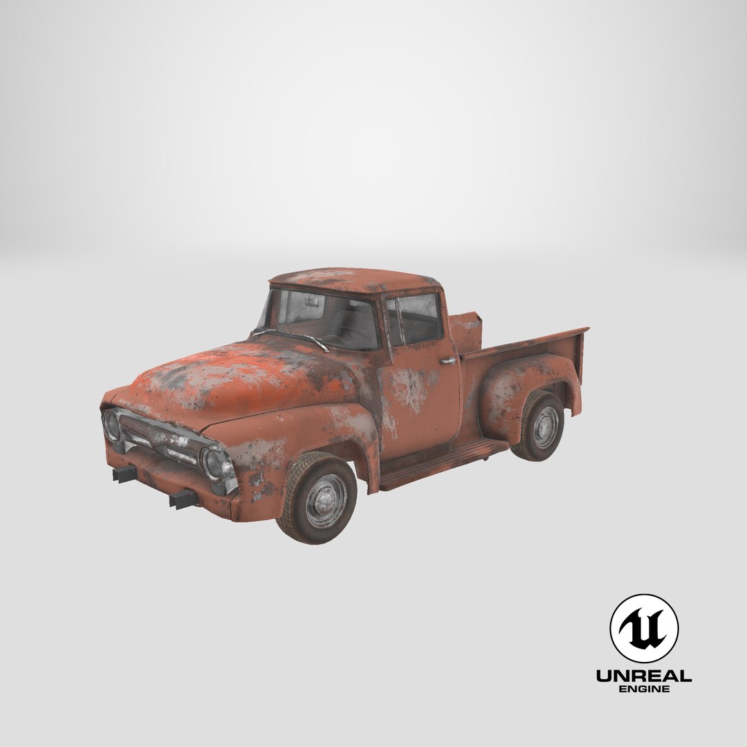 rusty old f100 pickup truck 3D model https://p.turbosquid.com/ts-thumb/Ro/faCxYz/J2/stemcell_unreal_render/png/1620736437/1920x1080/fit_q87/e34cd7404aa6b5ccd0cc6681392878470f4dc2e0/stemcell_unreal_render.jpg