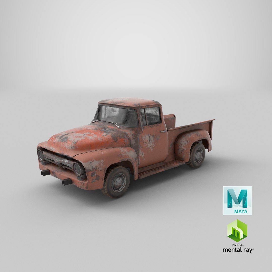 rusty old f100 pickup truck 3D model https://p.turbosquid.com/ts-thumb/Ro/faCxYz/xL/stemcell_maya_mental_ray_render/png/1620736448/1920x1080/fit_q87/d0196e6a96abaf53b18f291a16ffaaf8faa93372/stemcell_maya_mental_ray_render.jpg