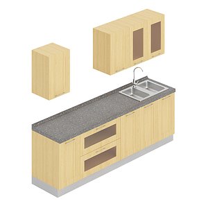 3D kitchen furniture set model