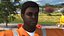 3D african american road worker