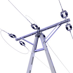 High Voltage Utility Power Pole 19 model