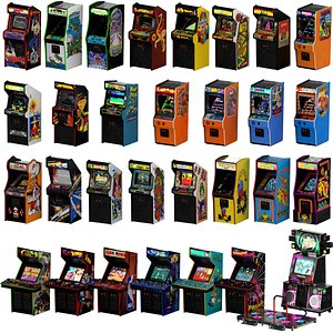 3D 30 Arcade Cabinets 20 Stools 6 Carpets Mega Collection