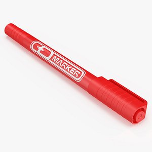 3D Permanent Marker Ultra Fine Tip Red model