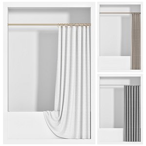 3D Shower Curtains set 03