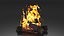 3D wood burning fireplace log model