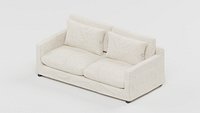 Cream Sofa Rounded Arms Boxed Cushions