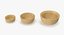 wooden serving plates bowls 3D model