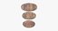 wooden serving plates bowls 3D model