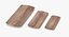 wooden serving plates bowls 3D model