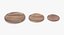 wooden serving plates bowls 3D model