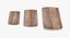 wooden serving plates bowls 3D model