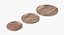 wooden serving plates bowls 3D model