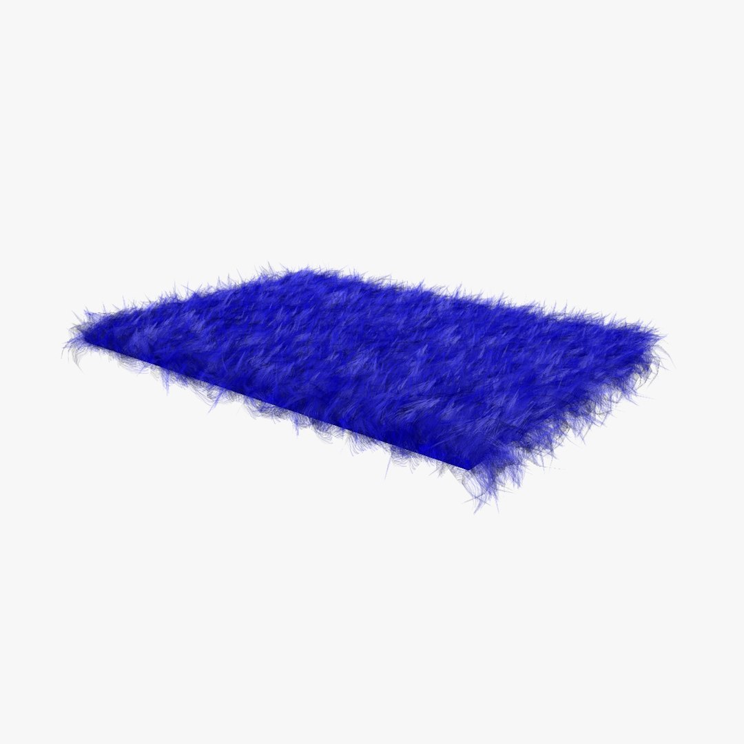 3D Blue Fur Sheepskin Carpet Rug Model TurboSquid 1460565