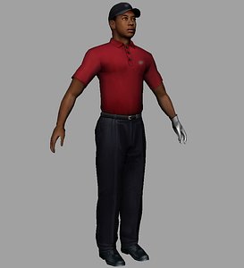 3d tiger golfer model