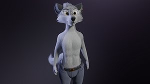 3D Magnus Anthro Wolf