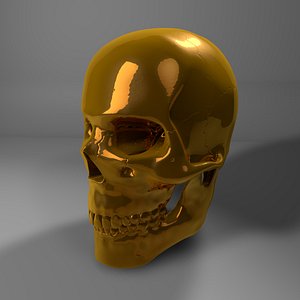 3D model gold skull l774