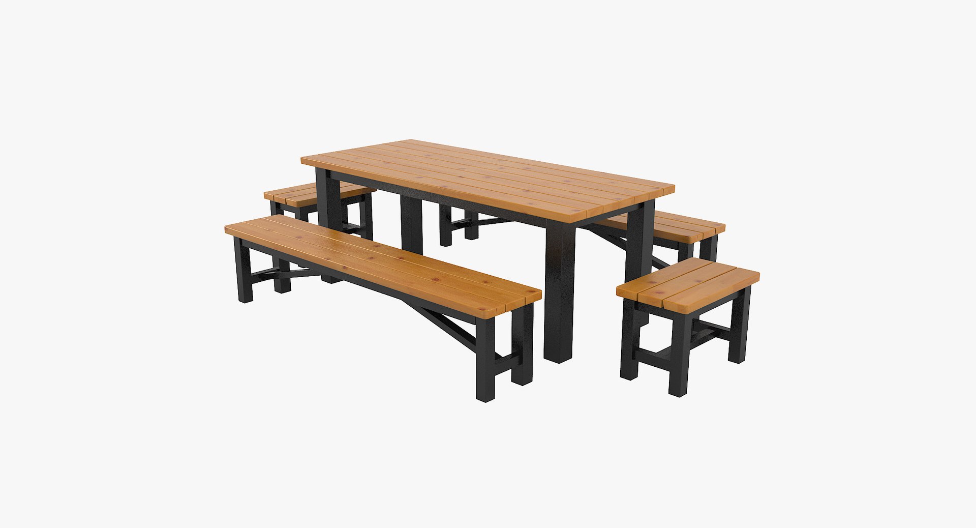 Garden Table Benches Set 3D Model TurboSquid 1158878