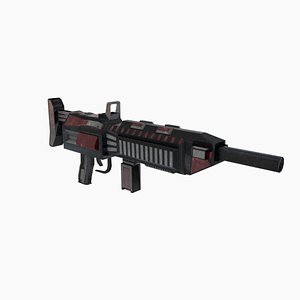 3d sci-fi rifle weapon animation model