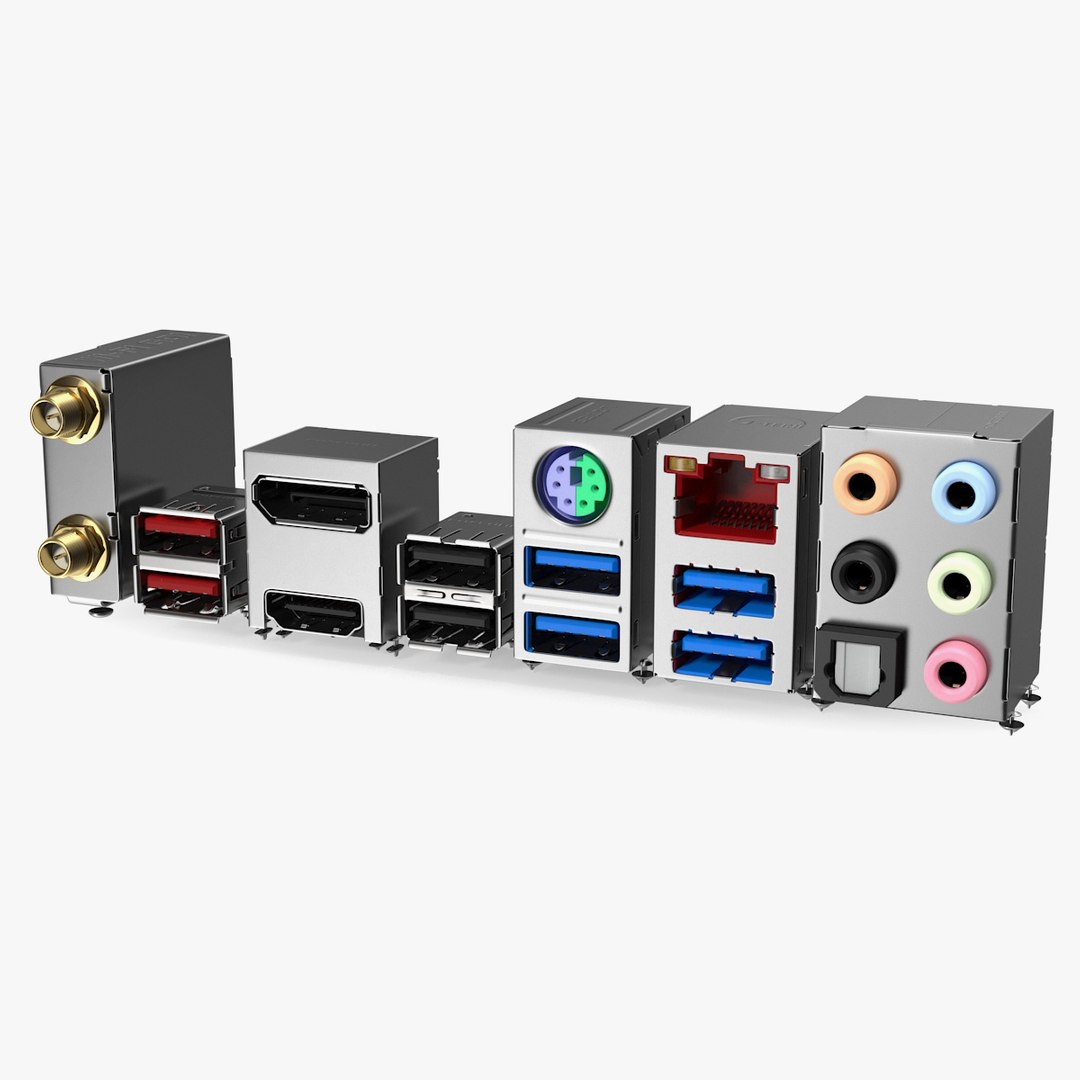 Motherboard Connectors 3D model preview