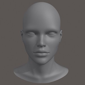 polygonal female head 3ds
