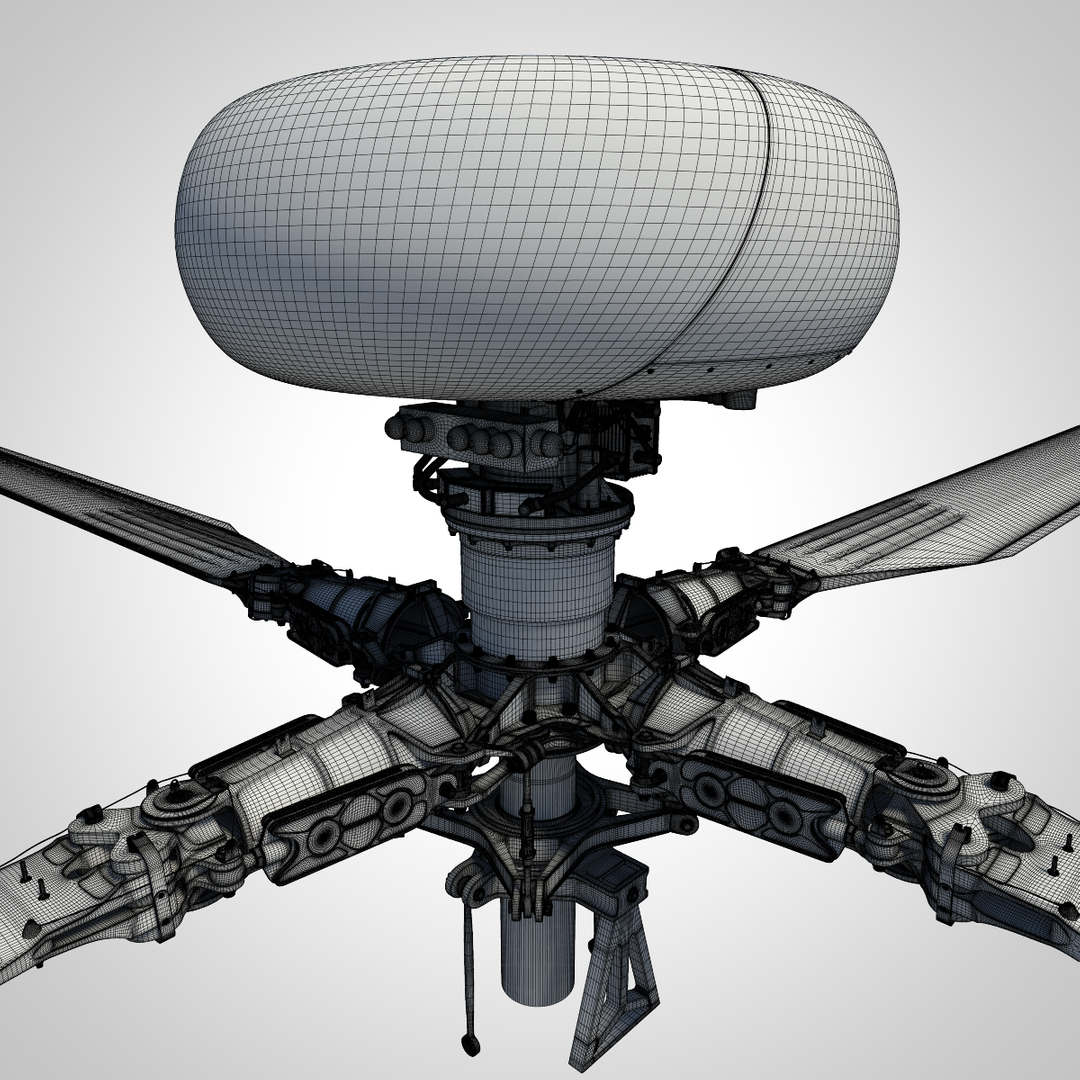 3dsmax main rotor head ah-64 apache