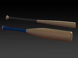 Wood Baseball Bat - 33 Inch 3D model