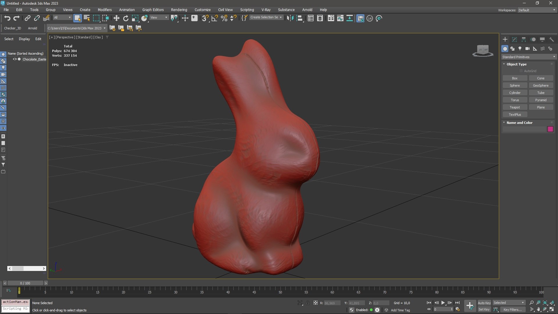 Chocolate Easter Bunny for 3D Print 3D model preview