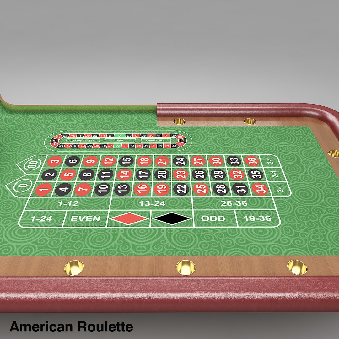 Roulette Table American European 3d Model