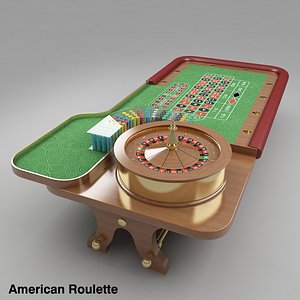 roulette table american european 3d model